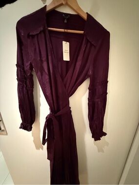 Women's Wrap Dress in Deep Plum